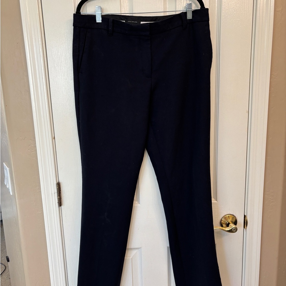 Ann Taylor Navy Dress Pants Lined Career  Neutral Basic Women’s 12 Tall